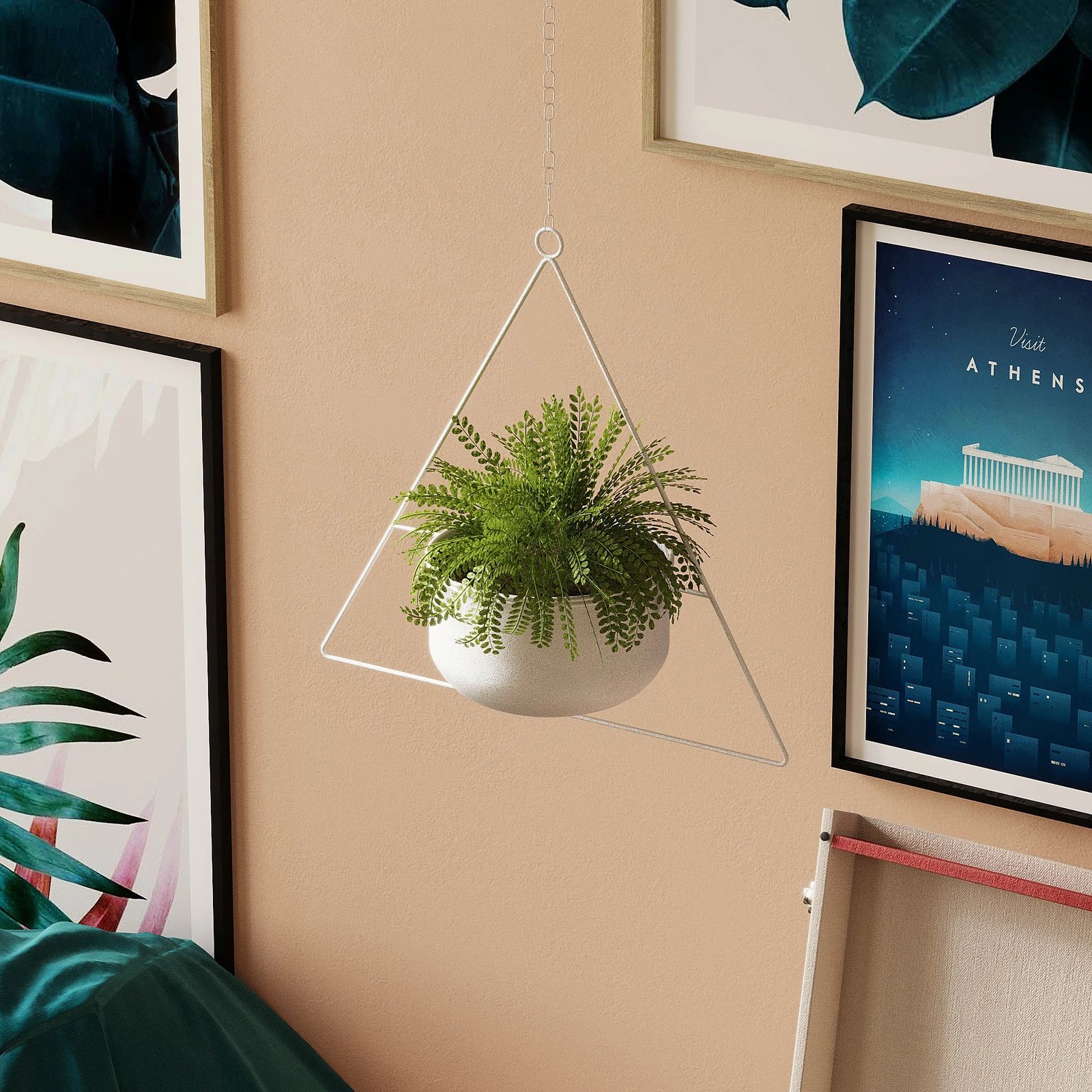 Saksia dekorative Aberto Design, Harpusta, e bardhë