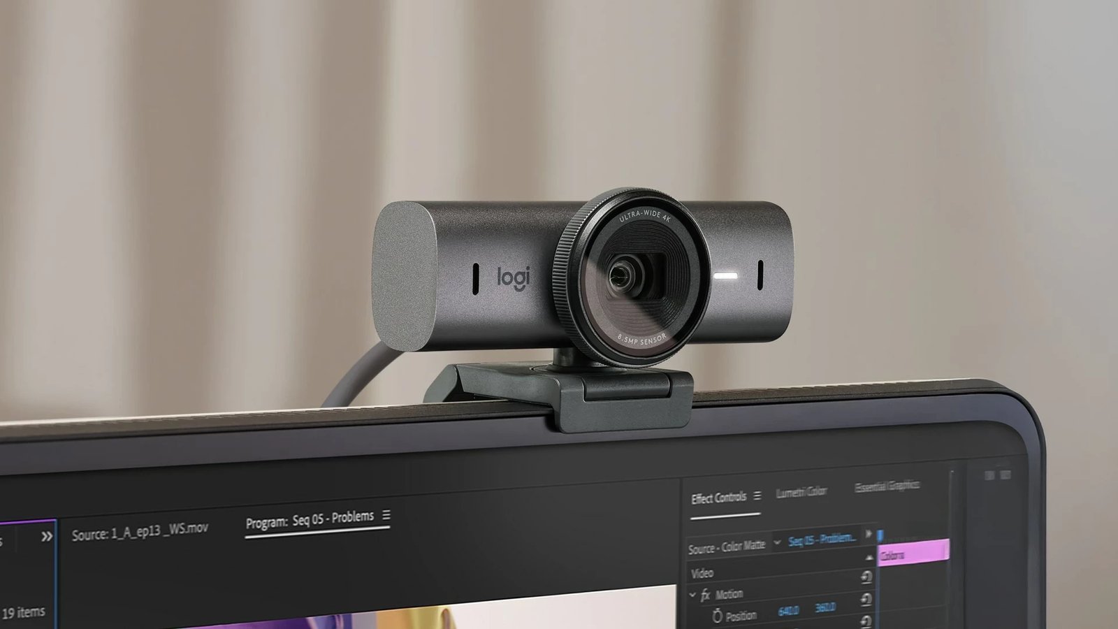 Webcam Logitech MX Brio, 4K, 3 mikrofona, USB Type C, Grafit