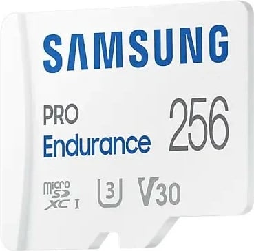 Kartelë memorie microSD Samsung PRO Endurance MB-MJ256KA/EU, 256GB me adapter, Bardhë