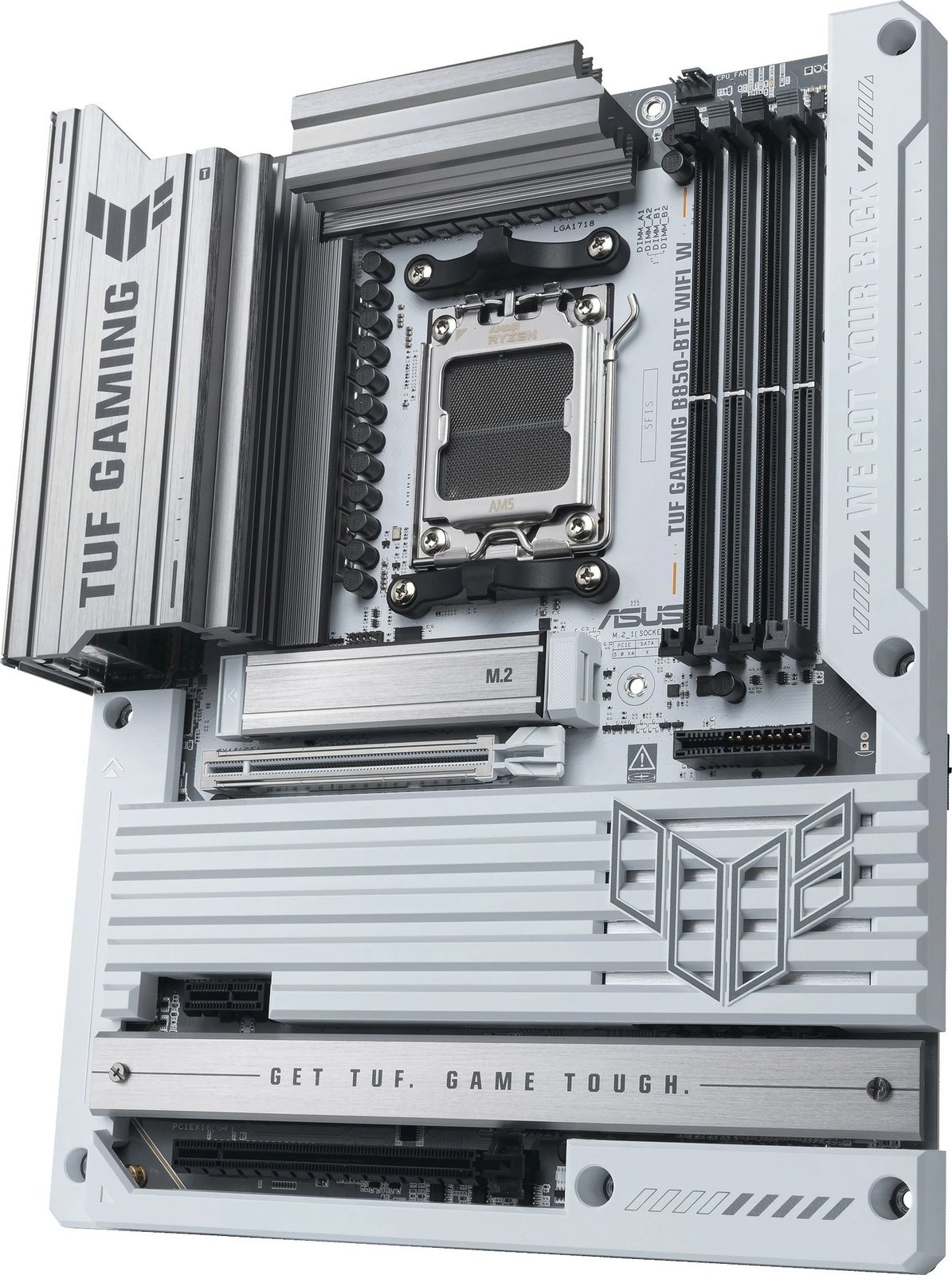 Pllakë amë ASUS TUF GAMING B850-BTF WIFI W, ATX, Wi-Fi, bardhë