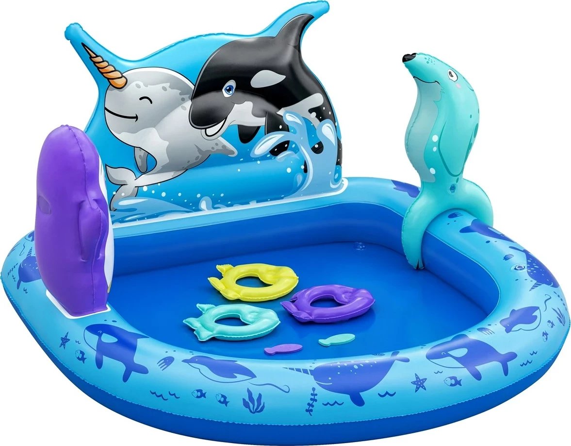 Qendër loje uji e fryrë për fëmijë Bestway Polar Pals, 1.34 m x 1.31 m x 73 cm, Blu