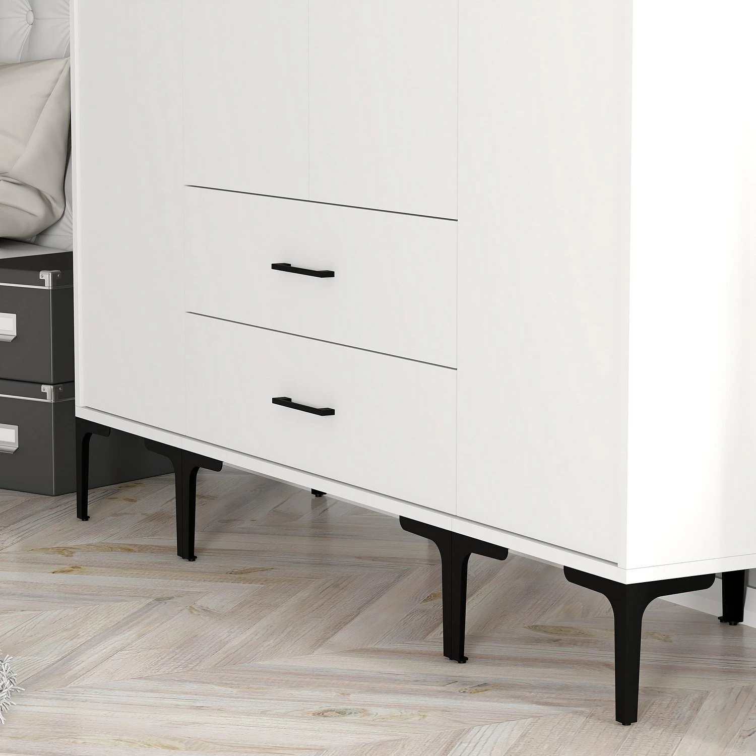 Dollap për dhomë gjumi, ngjyrë e bardhë, Skye Decor, Kumsal STS