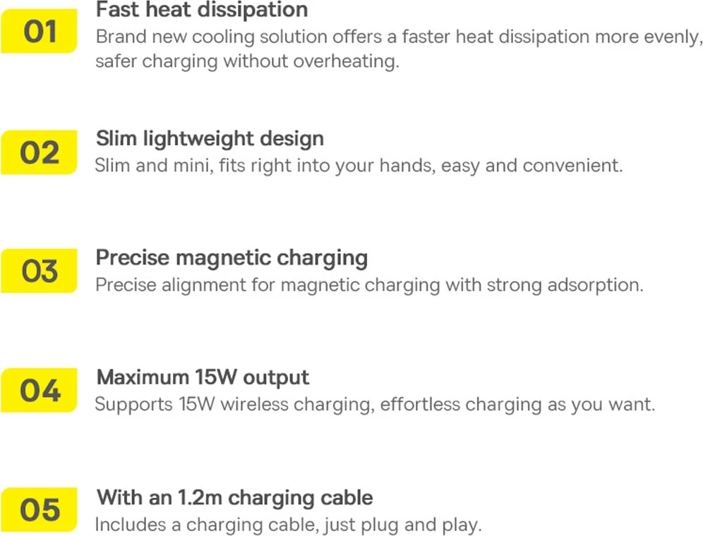 Karikues wireless Baseus Simple Mini3, MagSafe Qi, 15W, Blu Karikues wireless Baseus Simple Mini3, MagSafe Qi, 15W, Blu