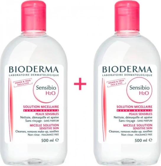 Solucion micelar Bioderma Sensibio H2O, 2x500ml