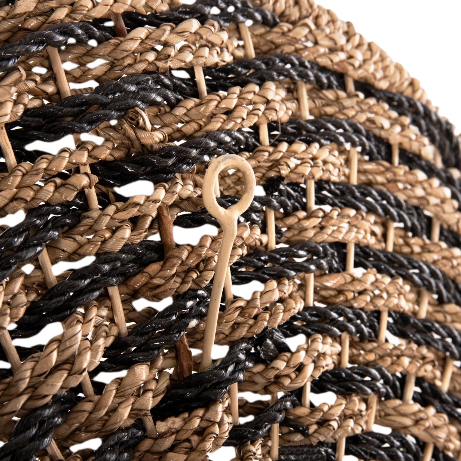 Dekor muri i rrumbullakët, pamje spirale, ngjyrë natyrale dhe e zezë, FH7830.02, Φ61x3cm