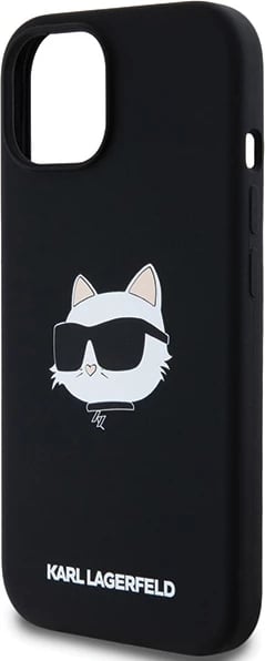 Mbështjellës Karl Lagerfeld Silicone Choupette Head MagSafe për iPhone 15/14/13, i zi
