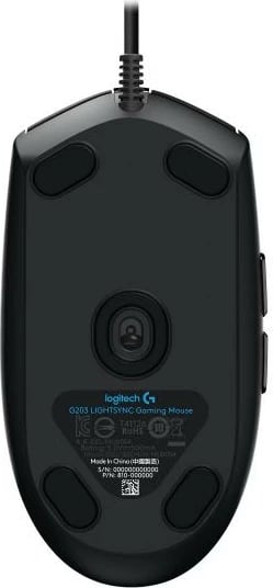 Maus lojrash, Logitech, G203 Lightsync 910-005796, USB 2.0, RGB Lightsync, programueshëm, i zi