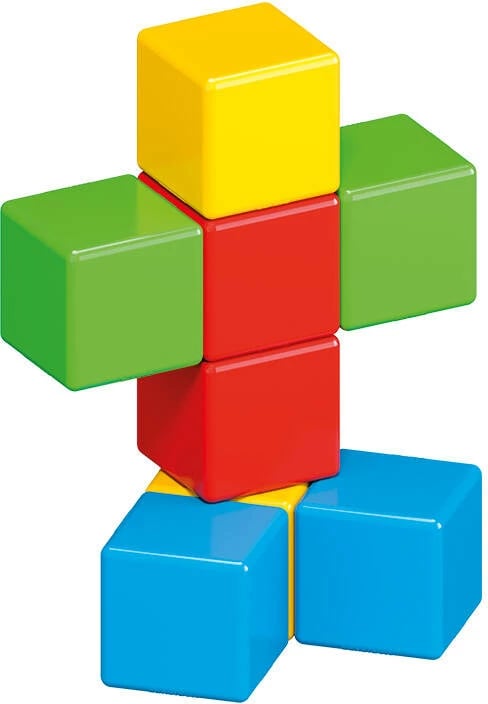 Set blloqe magnetike Geomag Magicube Color Recycled Crystal GEO-054, 8 copë, shumëngjyrëshe