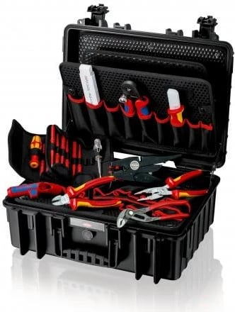 Kasë veglash Knipex 00 21 35, alumini/polistiren, e zezë