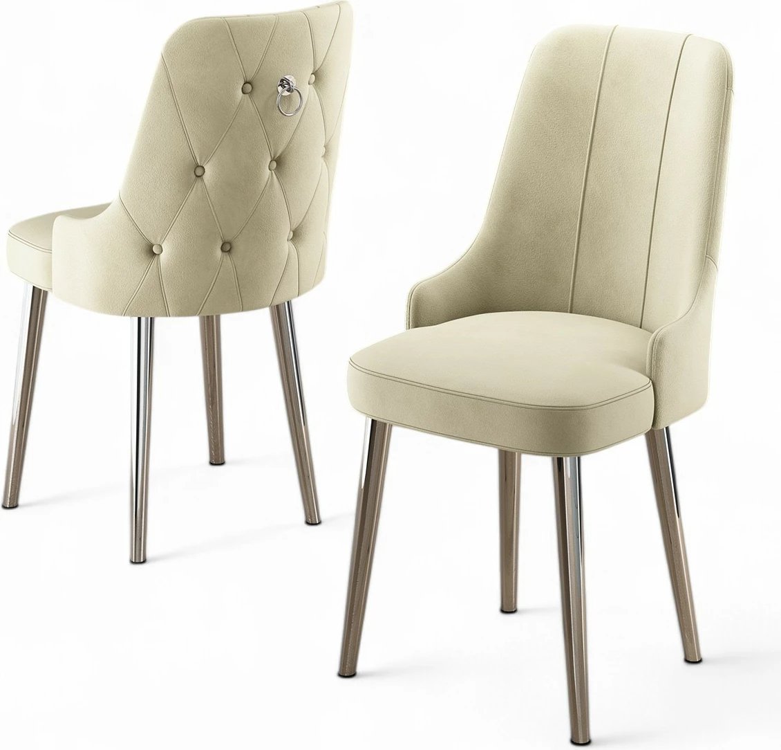 Set karrigesh (6 copë) Hanah Home Newa, krem, krom