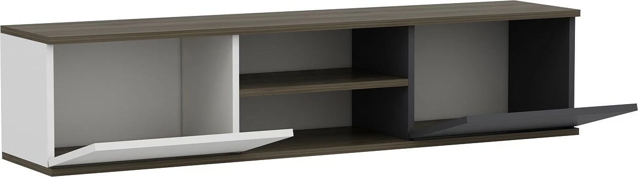 Komodë TV Hanah Home, Ayze, antracit, arr, e bardhë, 160x33.2x32cm