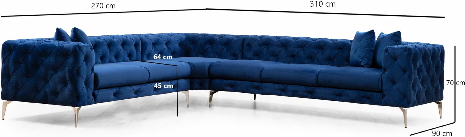 Këndore Atelier del Sofa, Como Left, ngjyrë blu e errët