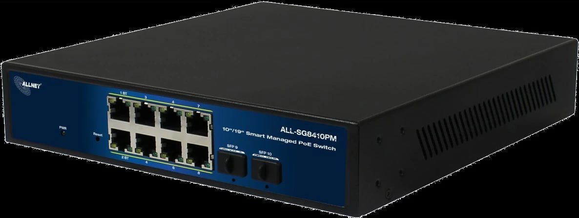 Switch ALLNET ALL-SG8410PM, 8+2 porte, PoE