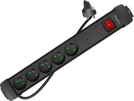 Prizë me mbrojtje Lanberg SP1-05E-0300-BK, 5x230V, 3m, e zezë