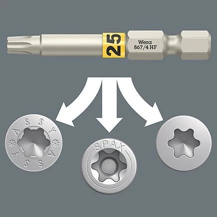 Set bitash Wera 05056470001, 6 copë, Torx Plus, me kuti bartëse, e zezë/metalike