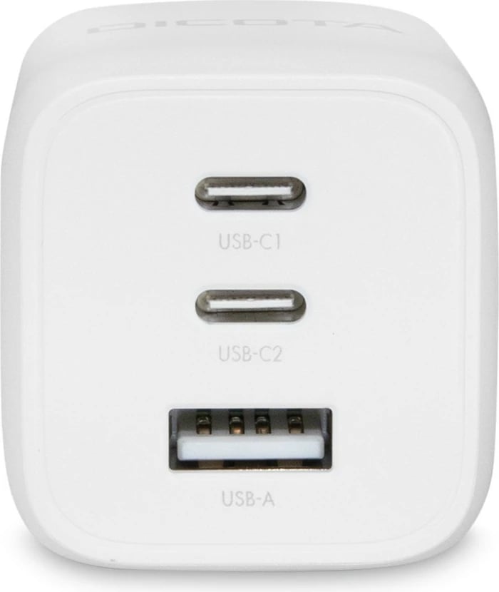 Karikues universal DICOTA D32054, 65W, 2x USB-C, 1x USB-A, i bardhë