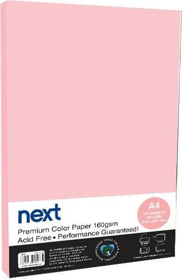 Letër fotokopje ngjyrë rozë NEXT A4, 160g, 100 fletë
