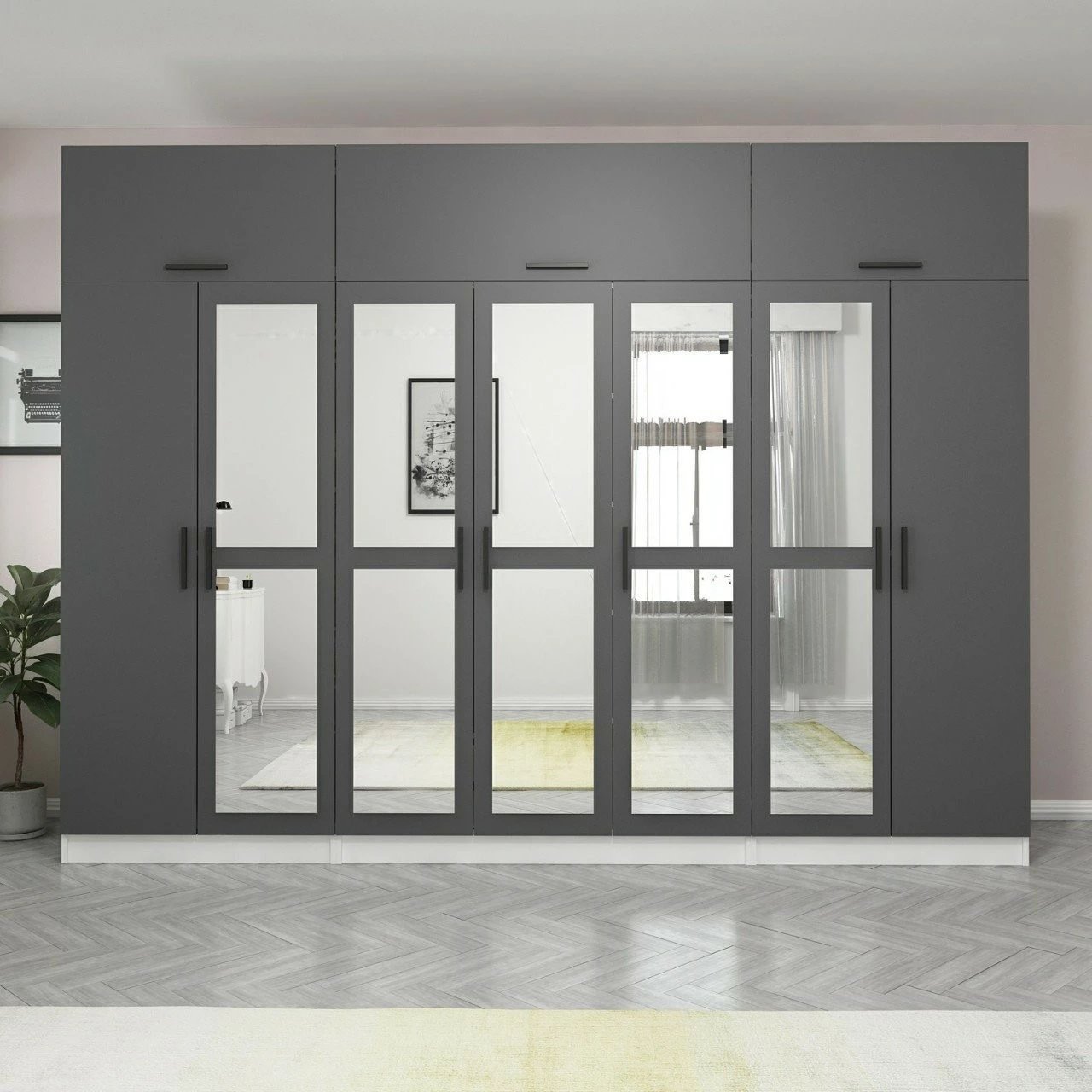 Dollap Skye Decor, anthracite dhe i bardhë, 5255