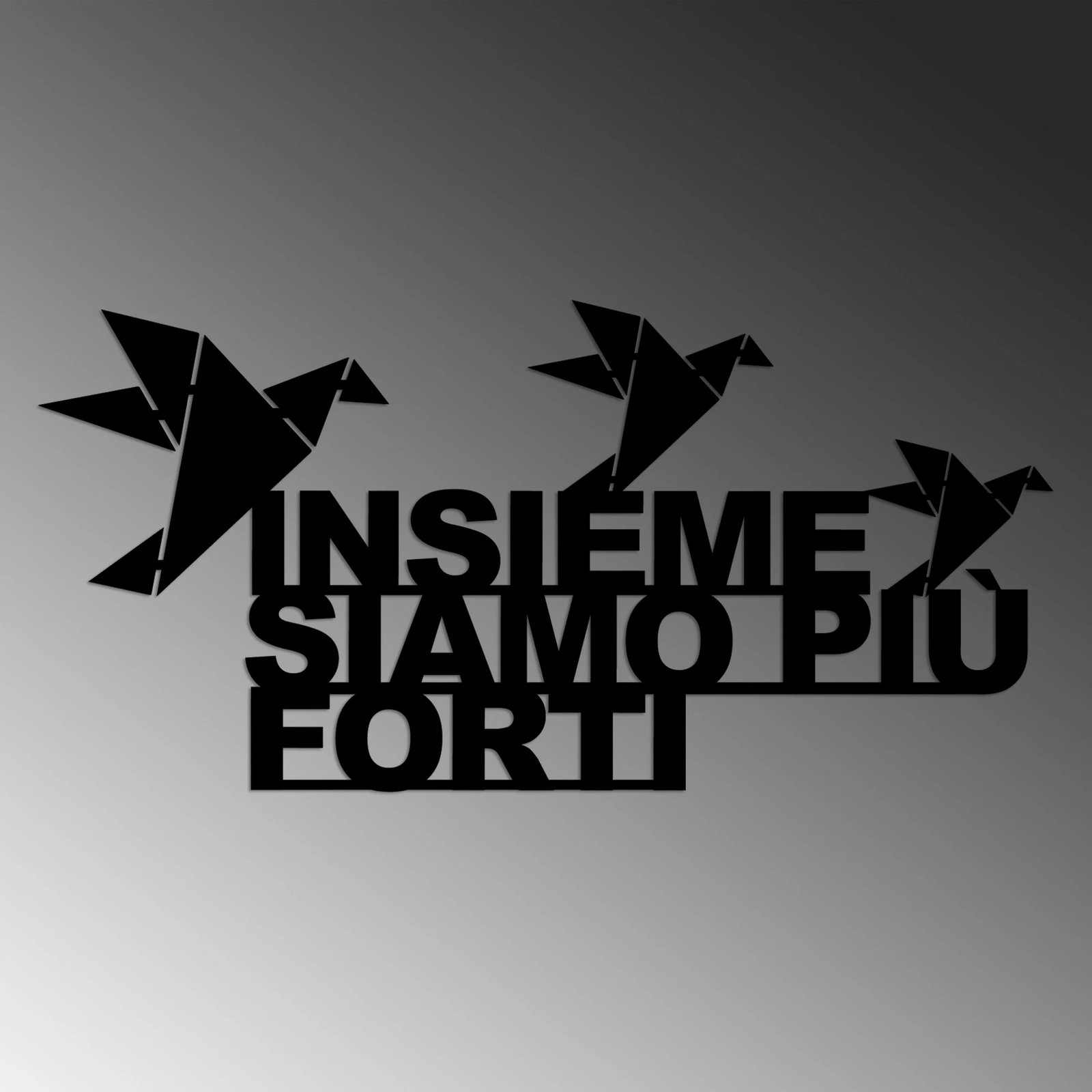 Aksesor dekorativ metalik për mur, Wallity Insieme 1, ngjyrë e zezë, 60x30cm