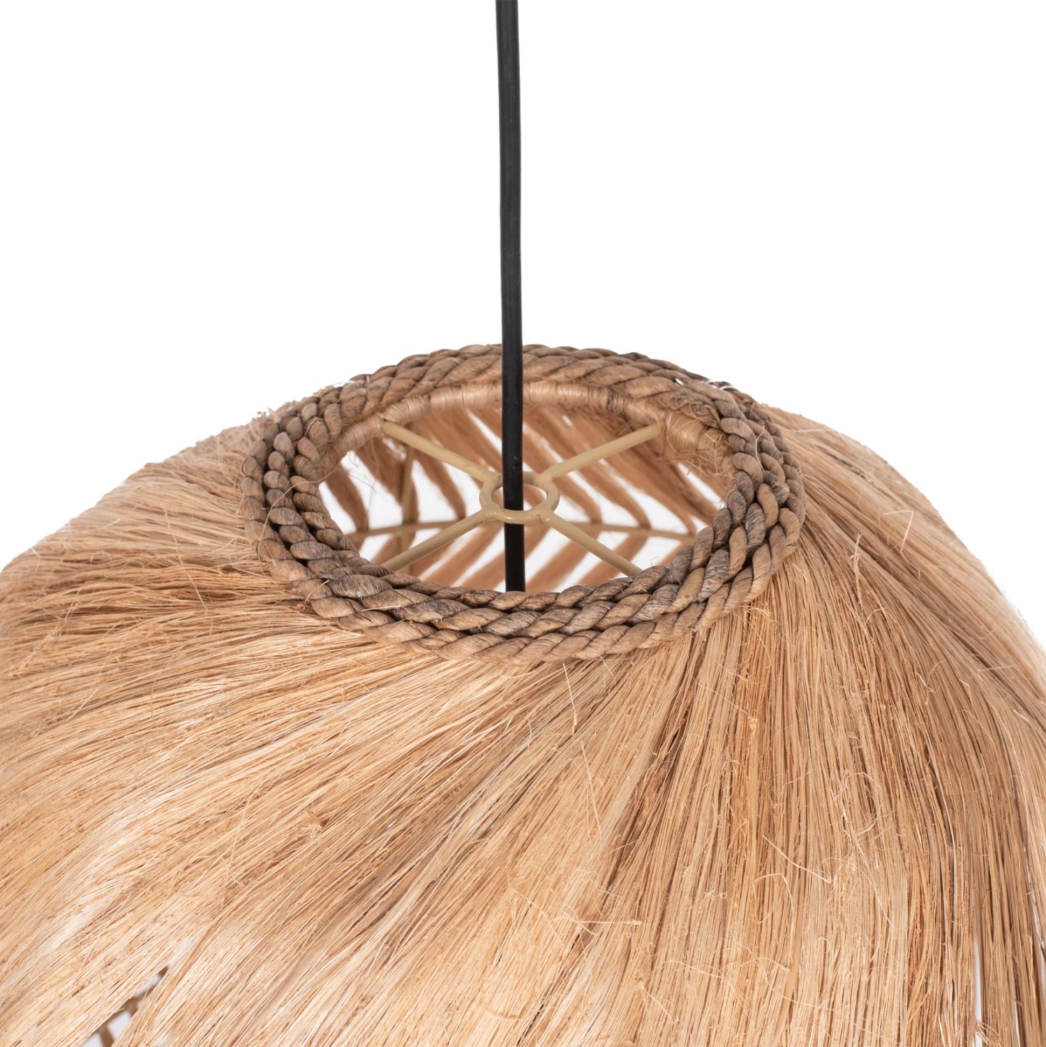Llambë tavani sferike, fibra abaka natyrale, 45x45-80cm, FH7769 Llambë tavani sferike, fibra abaka natyrale, 45x45-80cm, FH7769