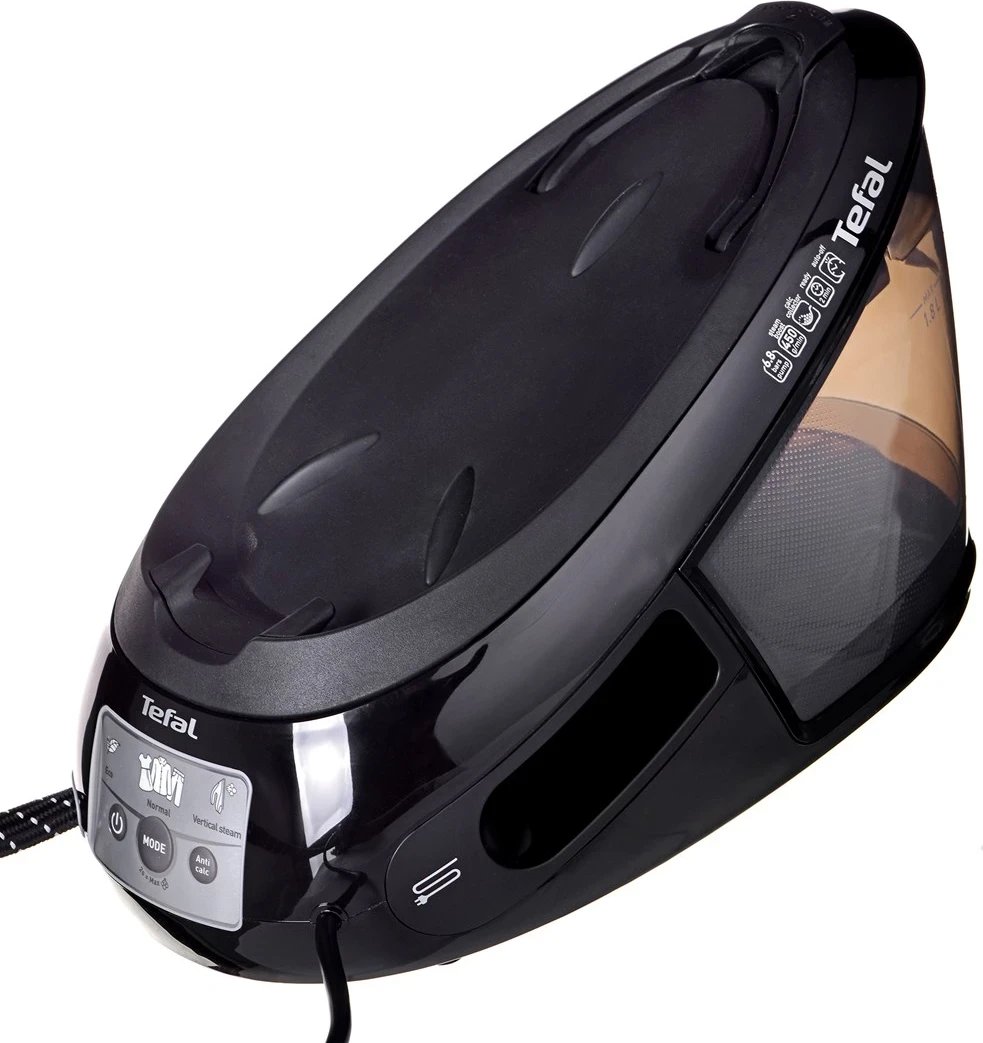 Hekur Tefal SV8062, 1.8 L Durilium AirGlide Autoclean, Zi dhe Argjendtë