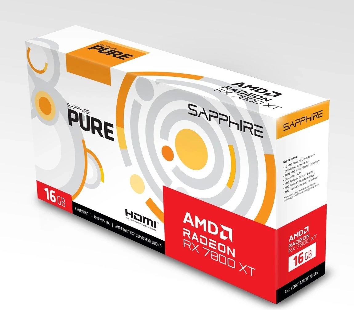 Kartë Grafike SAPPHIRE Radeon RX 7800 XT PURE GAMING OC 16GB GDDR6 Kartë Grafike SAPPHIRE Radeon RX 7800 XT PURE GAMING OC 16GB GDDR6