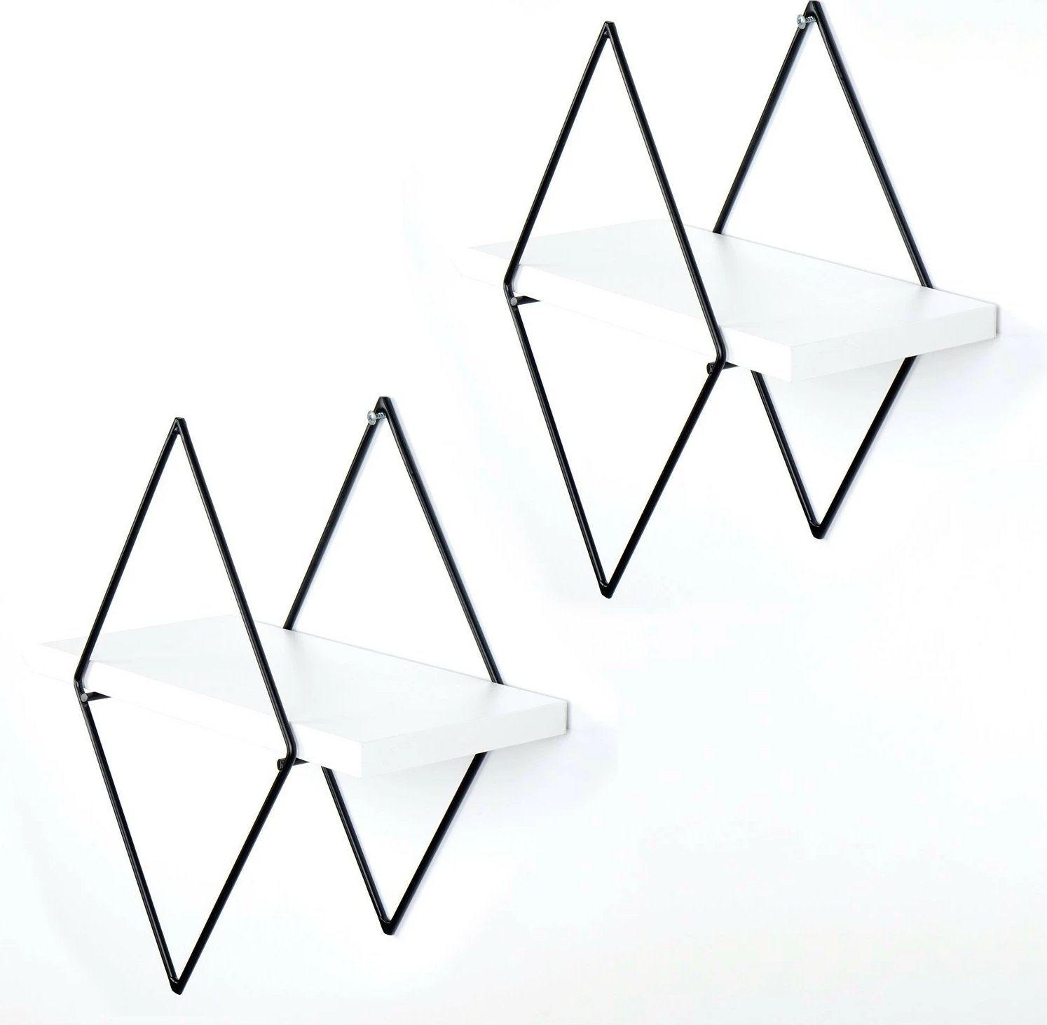 Raft dekorativ metalik për mur Hanah Home, Wr057, i bardhë (2 copë)