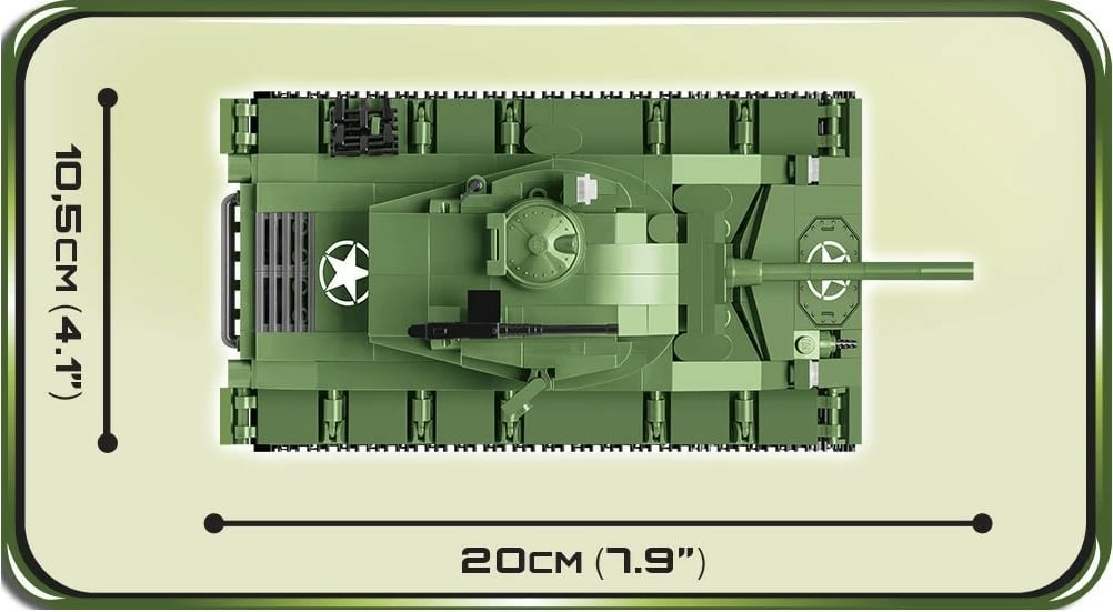 Set lodrash Cobi Klocki M24 Chaffee, 590 pjesë, 2 figura, Jeshile