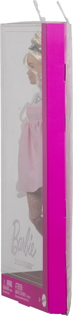Kukull mode Barbie Deluxe Style #3, MATTEL, 1282971, fustan rozë pastel me fjongo të madhe, flokë të verdha