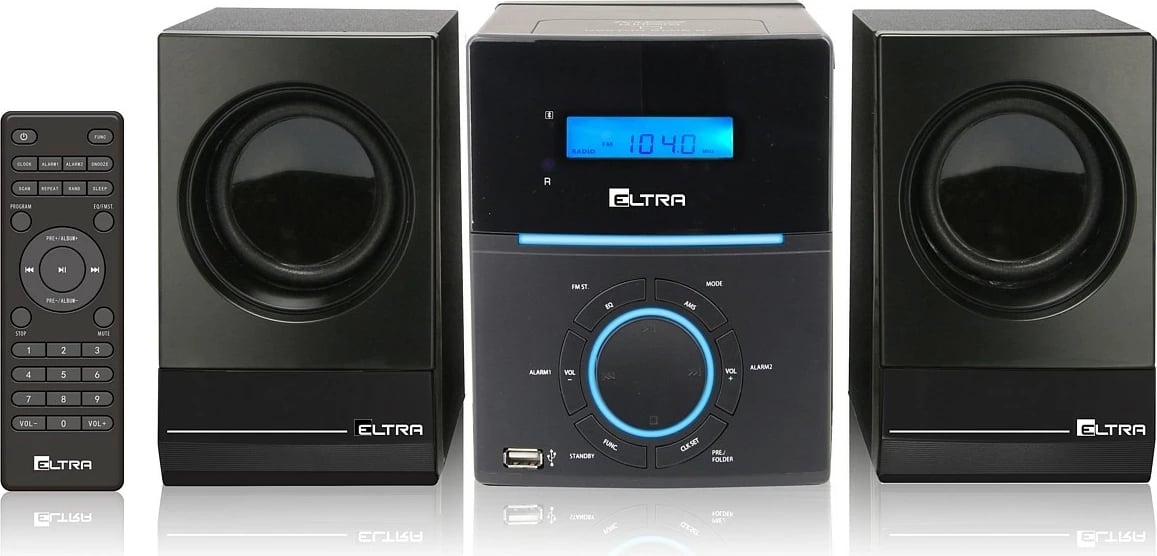 Mini sistem audio Eltra Neptun Blue BT CD USB Tower, me Bluetooth, USB, CD, FM, i zi