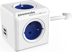 Prizë multifunksionale me kabllo Powercube, 1.5m, e kaltër