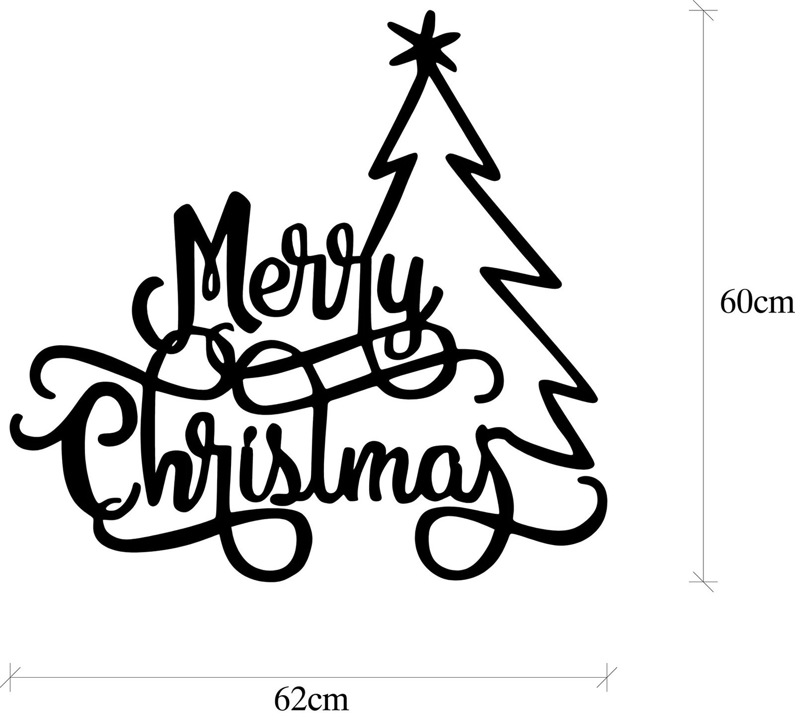 Aksesor dekorativ metalik për mur, Wallity, XMASBLACK - 008