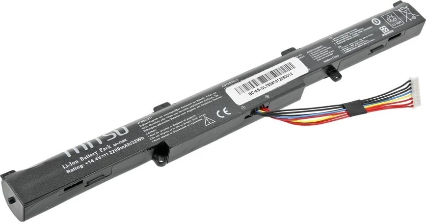 Bateri laptop Mitsu BC/AS-GL752, 2200 mAh, 14.4-14.8V, e zezë