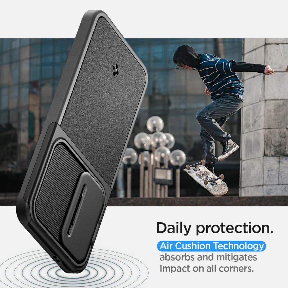 Mbështjellës Spigen Optik Armor për Samsung Galaxy S24, i zi