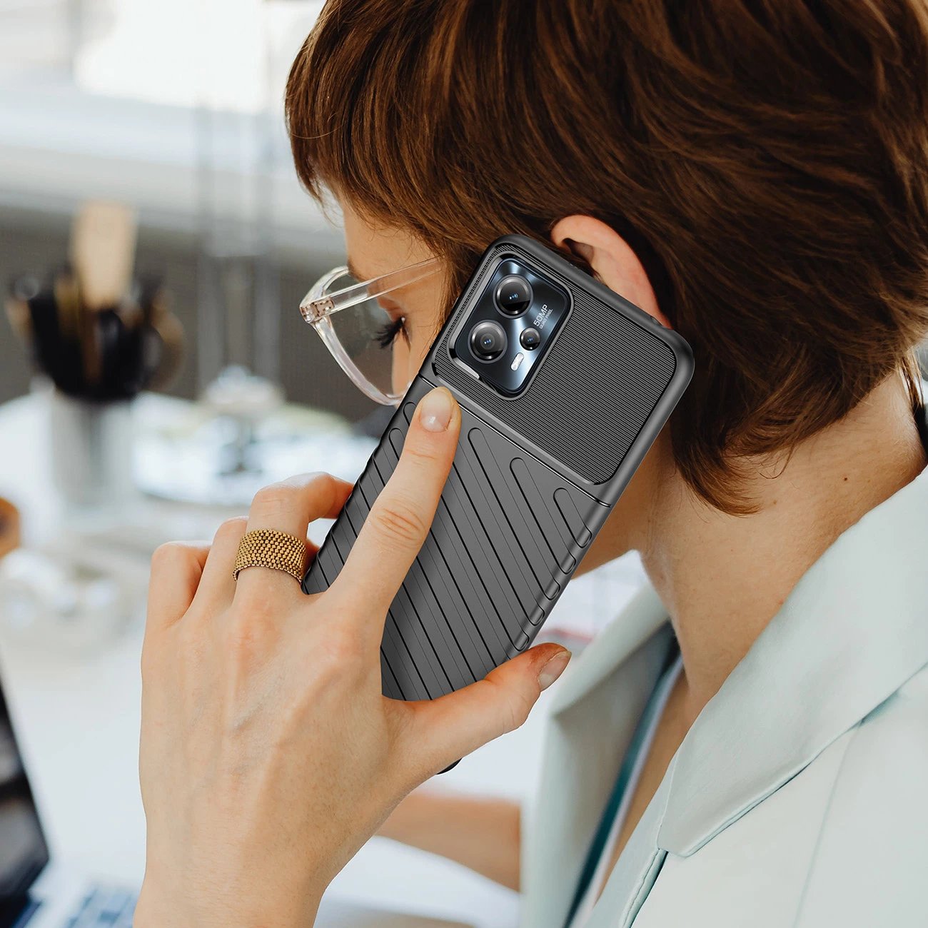 Mbështjellës Hurtel Thunder Case për Motorola Moto G13, TPU, i zi