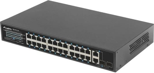Switch rrjeti Lanberg RSFE-24P-2C-250, 24x PoE+, 2x Combo, 250W, rackmount, i zi