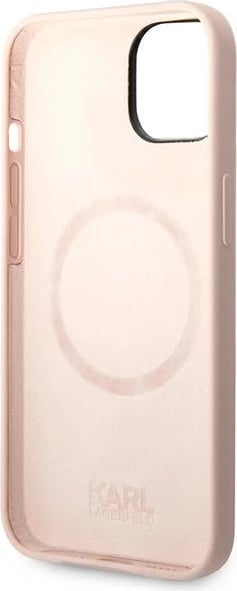 Mbështjellës Karl Lagerfeld KLHMP14SSSKCI për iPhone 14, 6.1", silikon, MagSafe, rozë e çelët