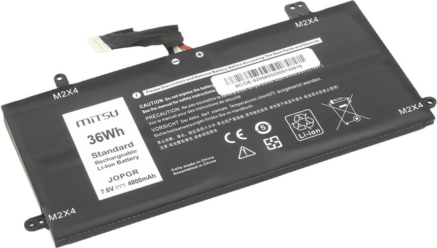 Bateri laptop Mitsu BC/DE-5285 për Dell Latitude 5285 5289 5290, 4800 mAh, e zezë