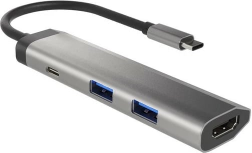 Multiport Natec Fowler Slim NMP-1984, 2x USB 3.0, HDMI 4K, USB-C PD, grafit