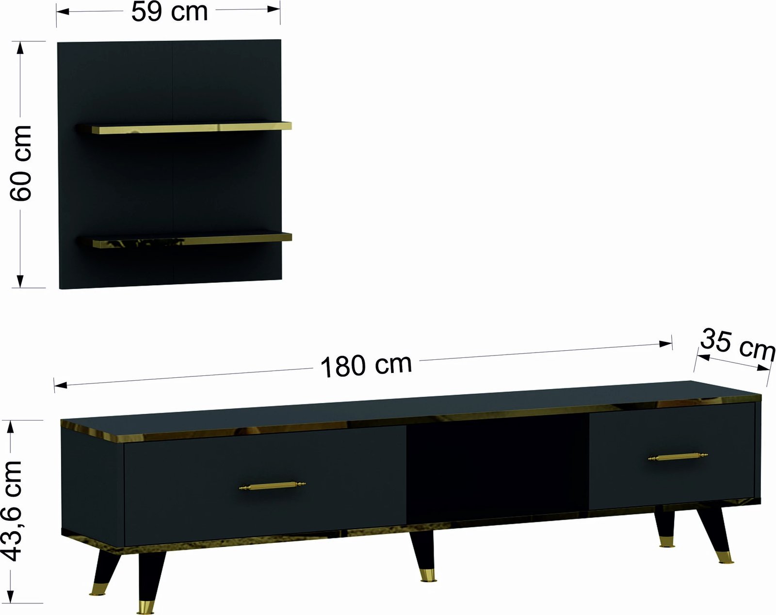 Komodë TV Hanah Home, ngjyrë aren-antracit