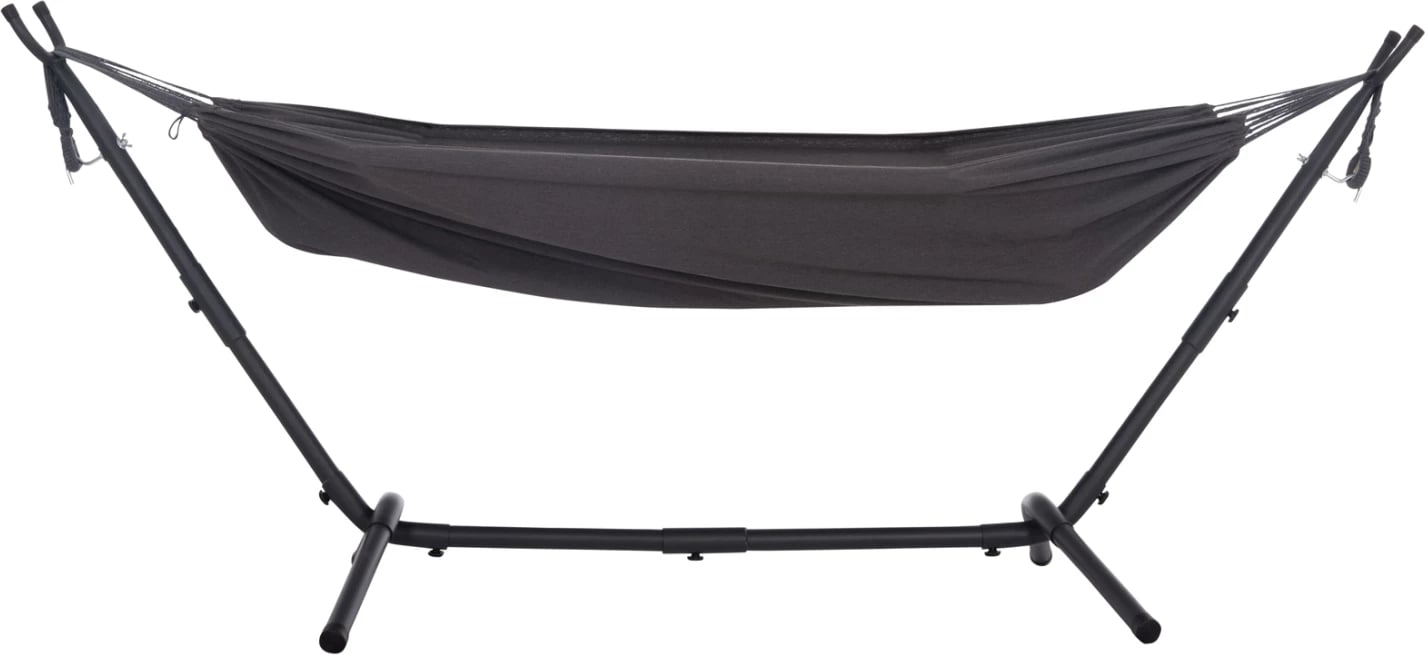 Hamake CRAVE, kornizë metalike antracit, pëlhurë gri e errët, 265x93x105cm