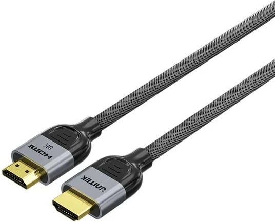 Kabllo HDMI UNITEK LUX OPLOT 2.1, 1.5m, Gri
