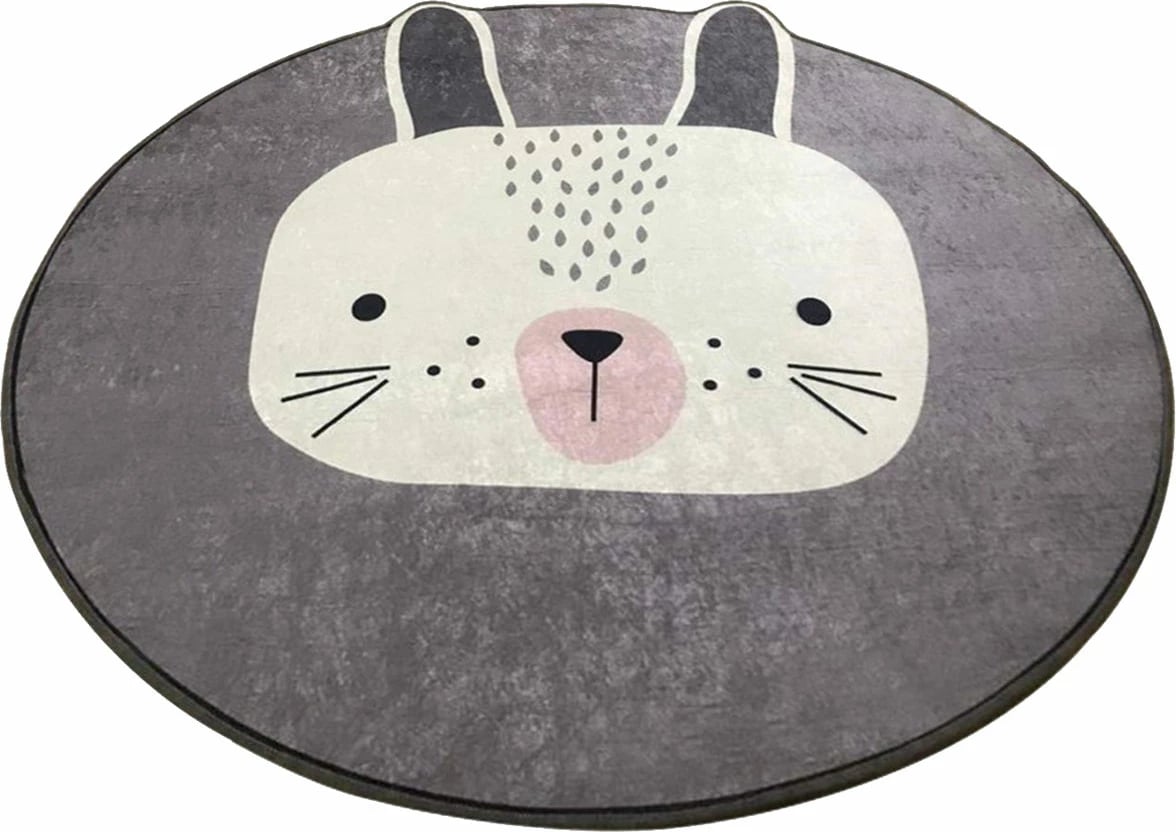 Qilim i rrumbullakët për fëmijë, dizajn Bunny, shumëngjyrësh, 100 cm
