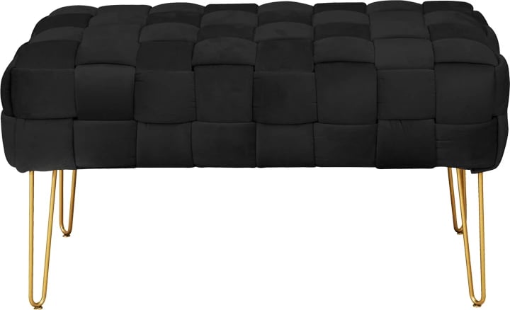 Stool Wenzo kadife, ngjyrë e zezë, 82x43x46cm