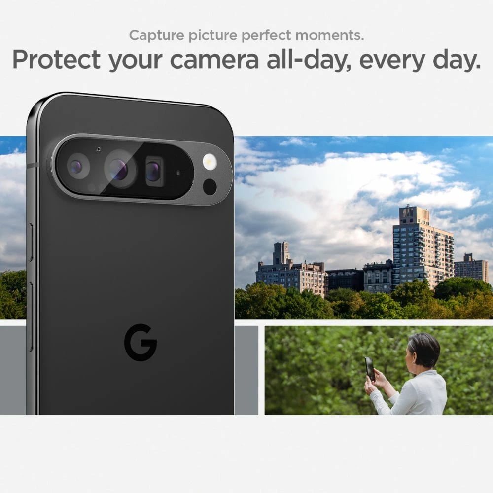 Mbrojtës xhami për kamerë Spigen Optik.tR Ez Fit, për Google Pixel 9 Pro, 2 copë