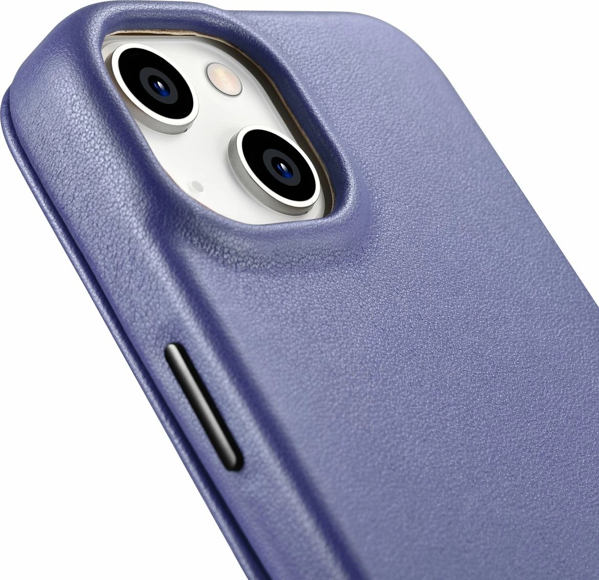 Mbështjellës lëkure iCarer CE Premium Folio për iPhone 14 Plus, MagSafe, Vjollcë e lehtë