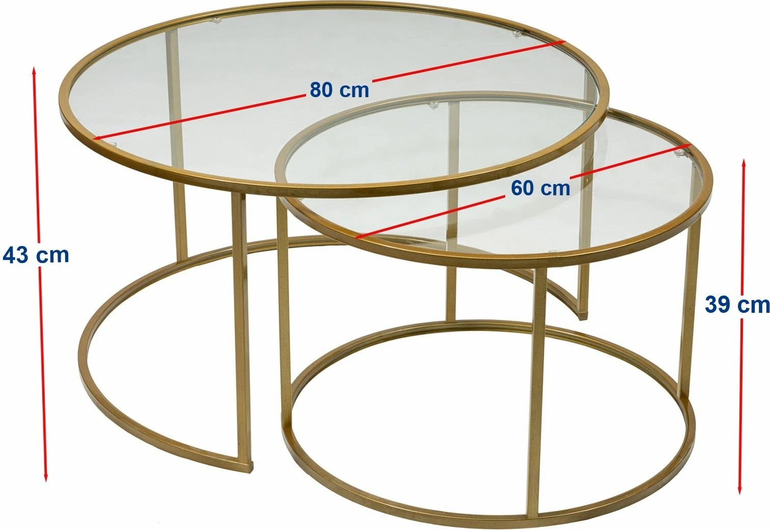 Tavolinë kafeje Hanah Home, Belarus 80, ari, transparente