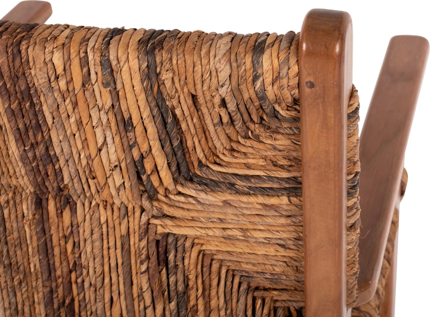 Karrige për ngrënie me krahë, dru tik dhe rush, ngjyrë arre-bezhë, FH9400.01, 54x58x86,5 cm