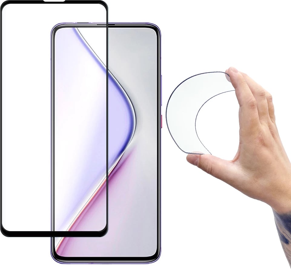 Mbrojtës ekrani Wozinsky Full Cover Flexi Nano Glass me kornizë për Xiaomi Redmi K30 Pro / Poco F2 Pro, zi