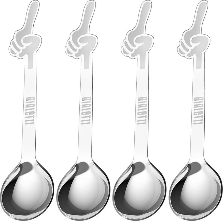 Set lugë kafeje Bialetti Perfetto Moka 4 copë, çelik inox